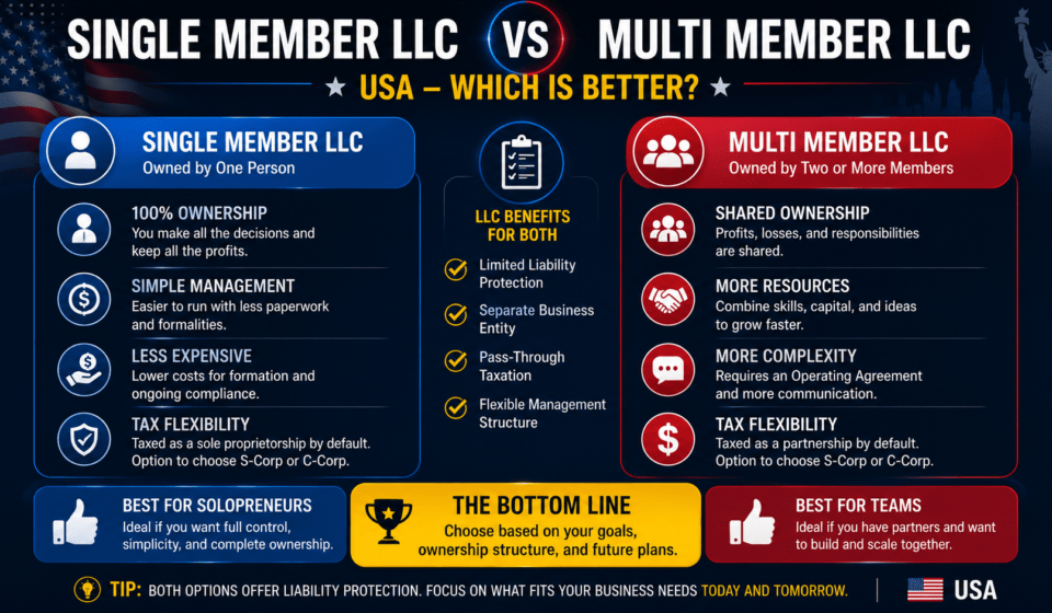 Single Member LLC vs Multi Member LLC USA Which Is Better Single Member LLC vs Multi Member LLC USA Which Is Better